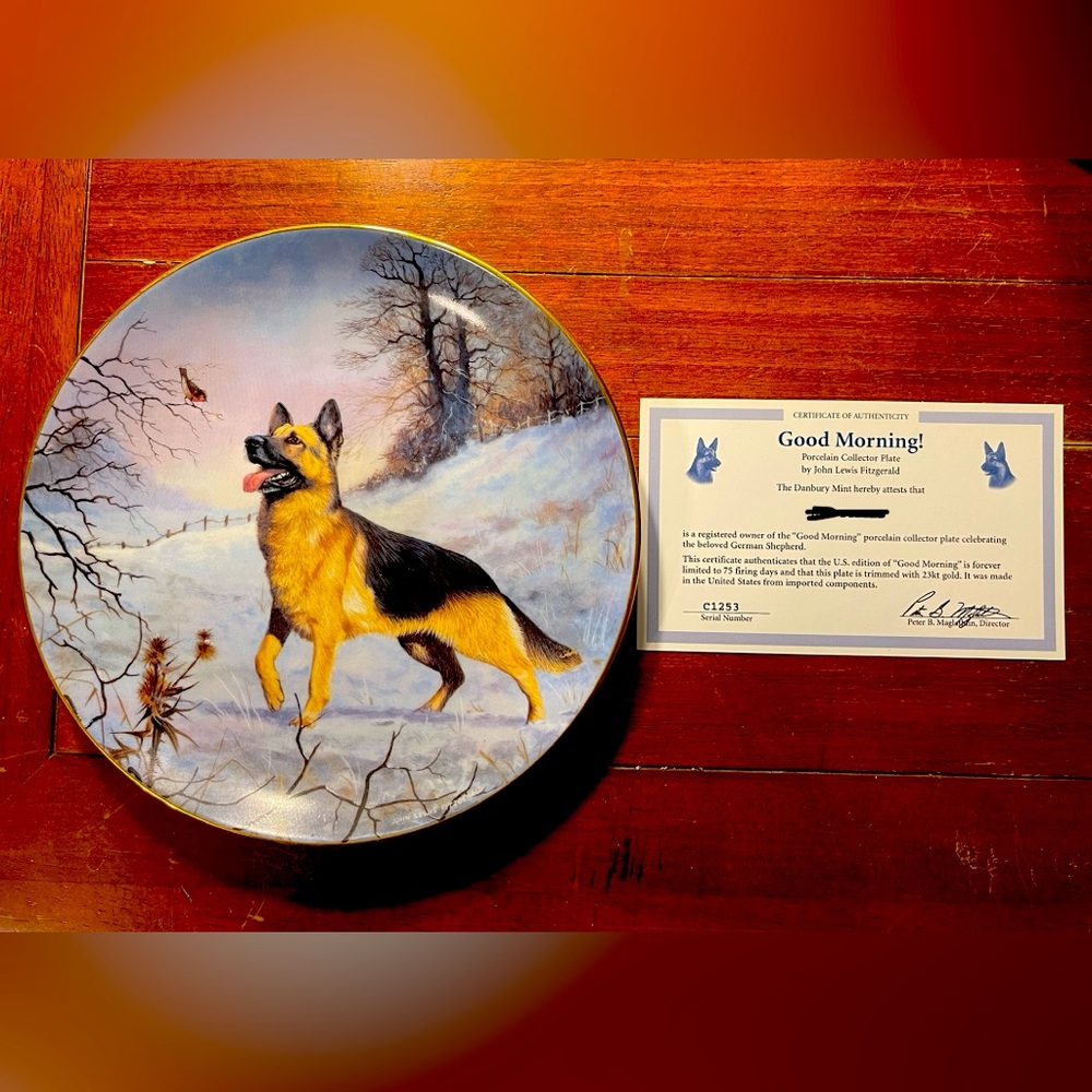 Danbury Mint German Shepherd Plate
Good Morning